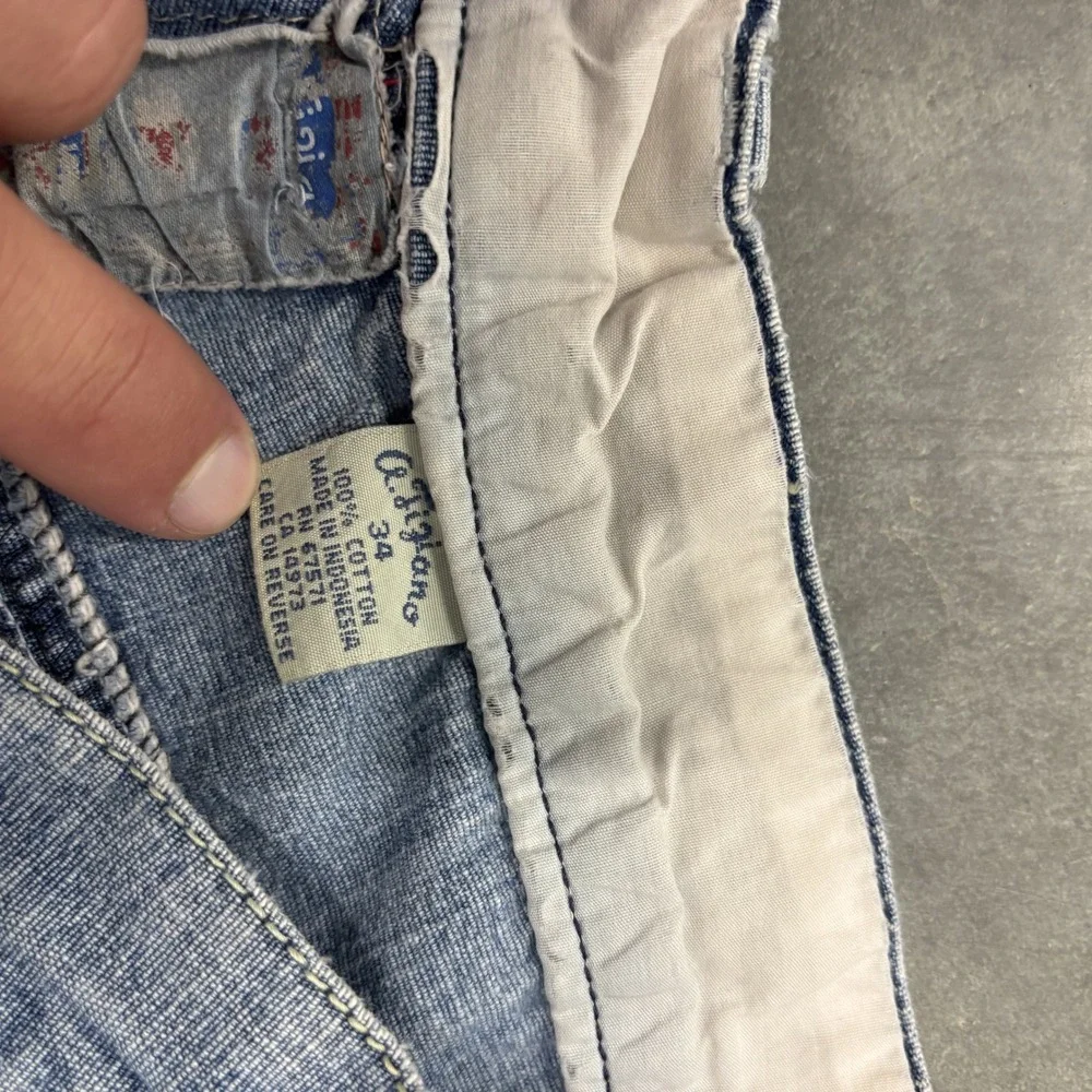 A.Tiziano Mens Patchwork Bandana Denim Jeans Blue Size 34